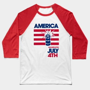 America celebra cuatro de Julio Baseball T-Shirt
